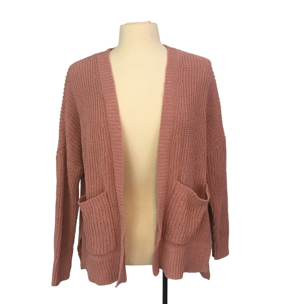 Wild Fable Womens Pink Open Front Cardigan Sweater,‎ Pockets Stretch 2019, sz XS